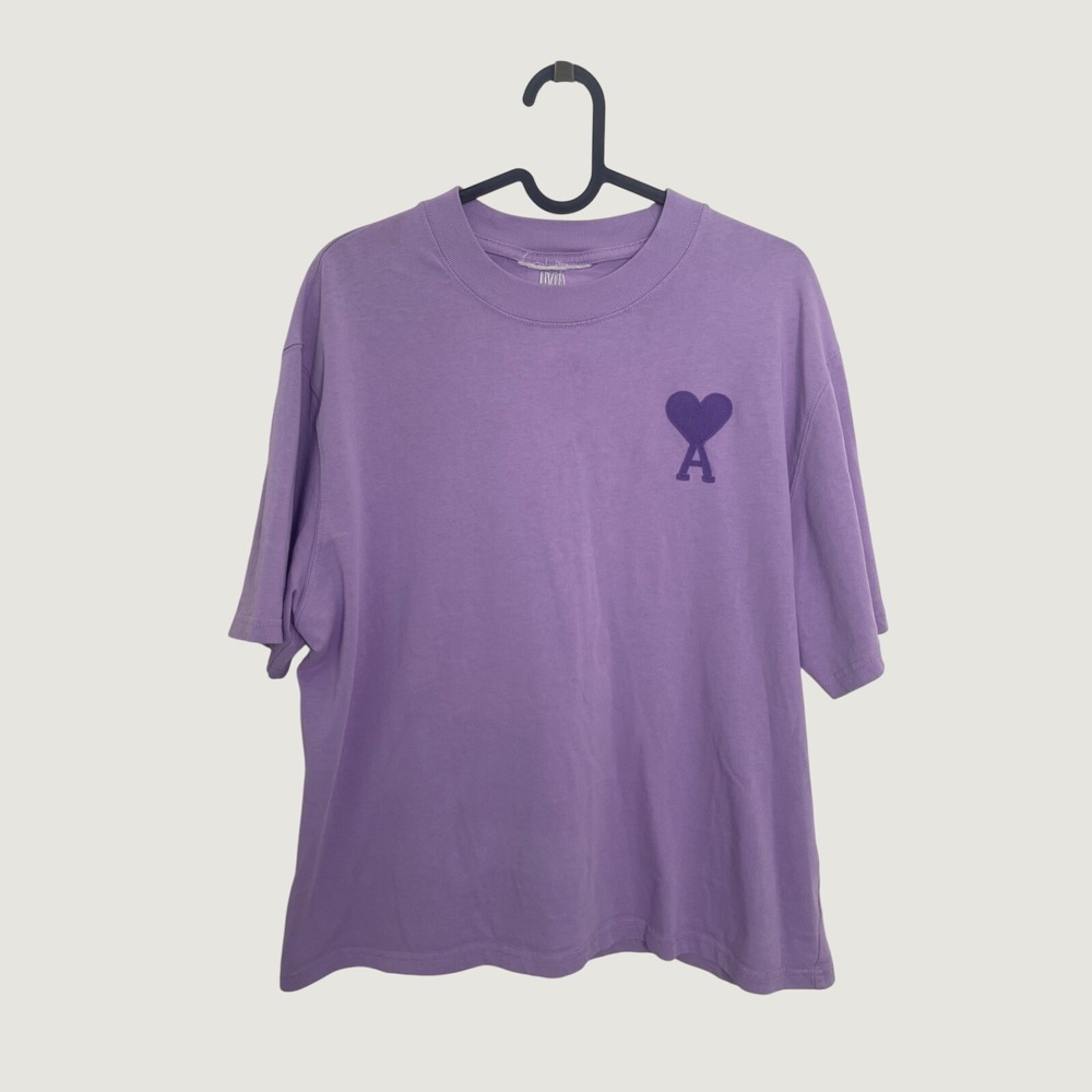Ami Alexandre Mattiussi T-Shirt Ami de Coeur Lilac Purple Medium